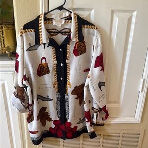 Jordan Women's Blouse - Black, White, Red shoes bags accessories print French